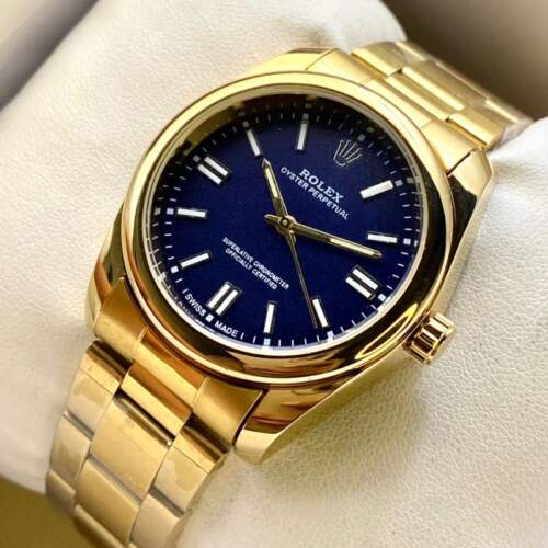 Rolex Oyster For Men (Golden Blue Dial)