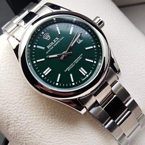 Rolex Oyster For Men (Silver Green Dial)